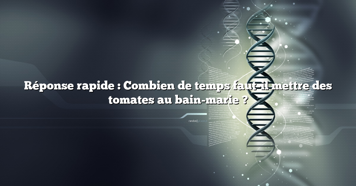 Réponse rapide : Combien de temps faut-il mettre des tomates au bain-marie ?